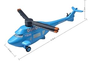 SuoSuo LZWJD Pixar Cars 3 Chick Hicks Police Police McQueen Mater Favoloso Hudson 1: 55 Diecast Metal in Ley Model Car Giocattoli per Ragazzi (Colore : Dinoco Helicopter)