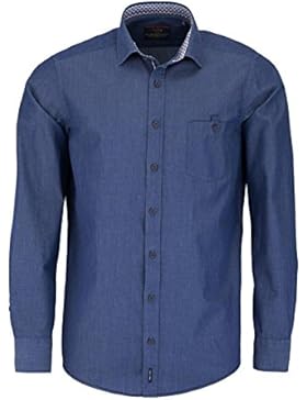 CASAMODA Casual Fit Hemd Langarm New Kent Kragen dunkelblau