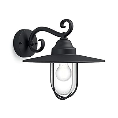 Philips Lighting Applique exterieure Pasture alu/verre noir E27 60W