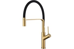 MICE COLLECTION MIce bateria kuchenna, jednouchwytowa, elastyczna, elegancka i wytrzymała, bateria zlewozmywakowa, seria SENA, szczotkowane złoto, GCE022/OC