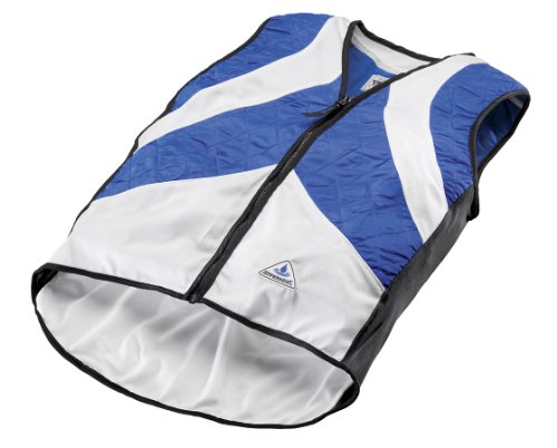 HyperKewl Evaporative Cooling VELO Cycling Vest, Blue White, Medium