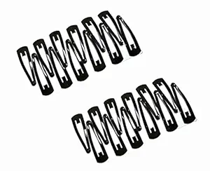 webbuy set of 24 Pcs Black Premium Metal Tic Tac Hair Clips for Girls and Women