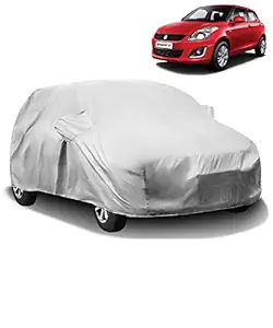 H M S HMS Car Body Cover for Maruti Suzuki Swift 2005-2010 with Mirror Pockets (Silver Matty)