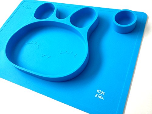 Kids&Kids Silikon Kinderteller 38cm x 25cm, Babyteller, Tischunterlage, Babyschale, Platzmatte, rutschfest - 3