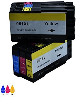 JUSTCOLOR Replacement for HP 950 XL 950XL 951 XL 951XL Ink Cartridges High Yield Compatible with HP Officejet Pro 8100 8600 8610 8620 8630 8640 8660 8615 8625 251dw 276dw (2C&amp;2M&amp;2Y)