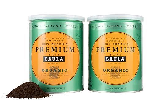 Gemahlener Bio-Premiumkaffee aus Spanien - 100% Arabica Espresso Mischung vom mehrfach ausgezeichneten Café Saula 500g (2x 250g