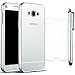 Produktbild Sunnycase Ultra Slim Dünn Luxus Matt PC + Metall Alum Aluminium Dual-Werkstoff Telefon Rüstung Bumper Protective Case Hülle/Tasche/Schutzhülle für Samsung Galaxy J5 SM-J500F J500 2015 Haut und Harte METALL Case + Super Transparent Displayschutzfolie + Stylus Stift Touch Pen, Silber