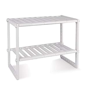 Regal für Unterschrank, 38 x 26 x 70 cm, 2 Böden, mit 8 stk S-Haken