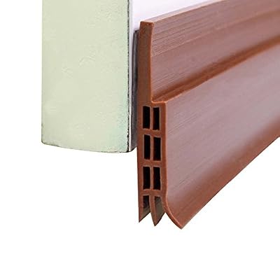 NouveLife Bas de Porte Anti Bruit Bande d'Etanchéité en Silicone Souple 5 x 100cm Adhésif Imperméable à l'Eau Isolement du Bruit Triple Limite du Passage d'Air Anti Souris Cafard Brun