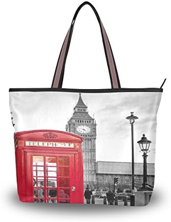 UHONEY Extra Large Handbags for Women,Vintage London Big Ben,Fashion Design Lightweight Shoulder Tote Bag