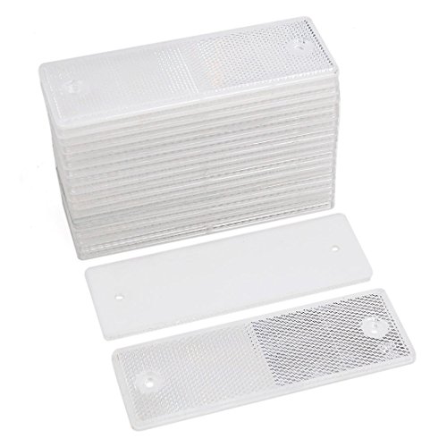 sourcingmap® 20Stk Plastik Rechteck Reflektiv Warnung Vehikel Sicherheit Reflektor Platte