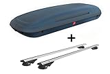 für VW Touran ab 2003 VDP-CA480 Dachbox 480 Liter Carbon Look abschließbar + VDP004 Relingträger für VW Touran ab 2003 Aluminium 90kg