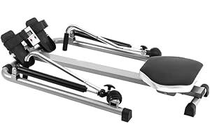 NONEDANGEE vogatore idraulico fitness in acciaio, pieghevole per la casa con display LCD, portata massima di 120 kg, macchina per il canottaggio per l'allenamento di tutto il corpo