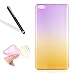 Produktbild Hülle für HTC M8,Silikon Schutzhülle für HTC M8,Leeook Schön Cute Elegant Retro Kreative Gradient Lila Gelb Silikon Crystal Cover TPU Ultra Dünn Flexible Soft Dauerhaft Durable Case Schutz Handytasche Durchsichtig Transparent TPU Silikon Dünne Schale Etui Handyhülle Rückseite Bumper Case Cover für HTC M8 + 1 x Schwarze Eingabestift-Purple Yellow