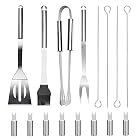 Chenci Grillbesteck BBQ Grillzubehör 16 Set, Barbecue Grillen Werkzeuge Koffer aus Edelstahl – Bild 3