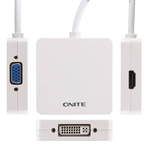 Onite 3in1 Mini Displayport DP zu VGA + HDMI + DVI Adapter (Konverter) Kabel für PC + Apple Mac Book MacBook Pro MacBook Air Mac mini