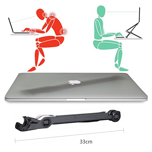 Daping Laptop Stand Ständer Einstellbar Laptopständer Laptophalter Faltbare Eye-Level Ergonomisch Notebookständer für Notebooks Laptops Apple Macbook Tablet Notebook Ständer Schwarz - 4
