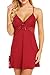 Price comparison product image Avrilove Babydoll Lingerie for Women Sexy Sleepwear Lace V Neck Chemise (R, S)