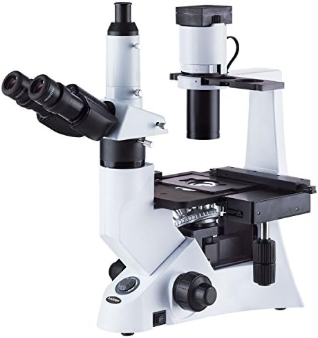 AmScope 40-400X Inverted Infinity-corrected Phase-contrast Biological Microscope with 30W Illumination