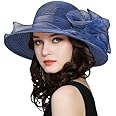 Women's Organza Kentucky Fascinator Hat Derby Cloche Bowler Hat Cocktail Tea Party Wedding Sun Hat