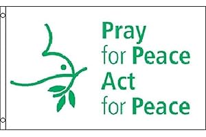 AZ FLAG - Pray For Peace Dove Flag - 3x5 Ft - 100D Polyester Pray For Peace Banner with Two Metal Grommets - Fade Resistant - Vivid Colors - 3' x 5' Feet - 150x90 Cm