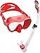 Produktbild Cressi Scuba Diving Snorkeling Freediving Mask Snorkel Set, Red Clear