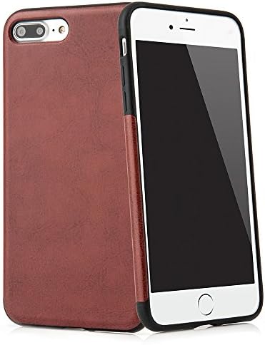 Case for iPhone 8 Plus (5.5") Thin fit cover imitation leather case for Apple iPhone 8 Plus, brown protective cover with soft feel coating by QUADOCTA® - Ideal protection for iPhone8Plus