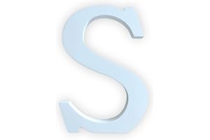 KOPPER-24 Lettres décoratives en bois blanc 20 cm 18 cm d'épaisseur lettres en bois à peindre alphabet mur pour enfants nom café mariage anniversaire fête maison déco lettre autoportante (S)