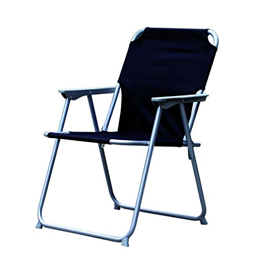 Preisvergleich Produktbild Praktisch und Gut. Campingstuhl Faltstuhl Stoff Schwarz Camping-Klappstuhl Anglerstuhl Regiestuhl Angelstuhl Metall