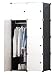 Produktbild salamaya Home DIY tragbar Kleiderschrank für hängende Kleidung, zusammensteckbare Kunststoff Schrank Modular Kleiderschrank Schrank Organizer Cube Stauraum Regal für Abstand Speichern, Schuhe, Buchen, ABS, 8 Cubes