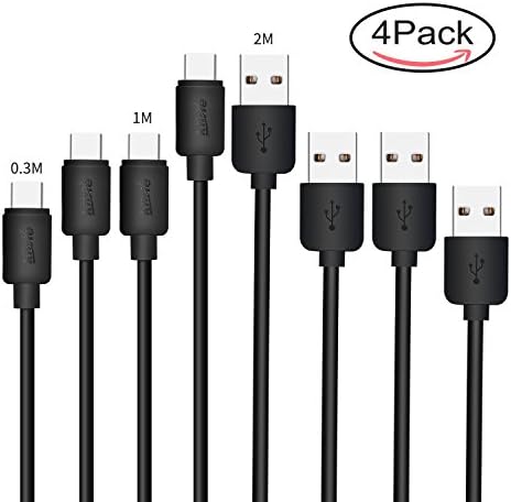 Kiirie USB Type C Cable, 4 pack【0.3m,2×1m,2m】 USB 3.0 Type A to Type C Data Charging Cable for LG,Nexus,Google, Huawei, Macbook 12" and Other Type C USB Devices