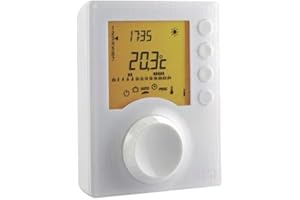 Delta Dore Thermostat filaire programmable Tybox 1117 pour chaudières, pompes à chaleur et poêles à bois. Programmation | Gestion du chauffage - 6053005, Blanc, Taille unique