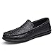 Produktbild VAXT Channelise Drive Loafer für Herren, Boot, Mokassins, Schlupfstil, OX Leder, Krokodilhaut, runde Zehe (Hohle Optional), Schwarz - Schwarz - Größe: 39 EU