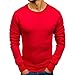 Produktbild OdeJoy Herbst Winter Herren Einfarbig Beiläufig Langeärmel Sweatshirt Schlank Oben Bluse Wild Trainingsanzüge Pullover Wollstoff Persönlichkeit Langarmshirts (Rot,M)