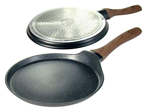 Top Qualité Poêle à frire pour crêpes 25 cm avec un revêtement en granit et Frire Pad