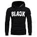 Produktbild PAOLIAN Herren Kapuzenpullover Langarm Kapuzenpulli Sweatshirt Druck Brief Hoodie Herbst Winter Männer Freizeit Kapuzen Tops Jacke Mantel Outwear (S, Schwarz)