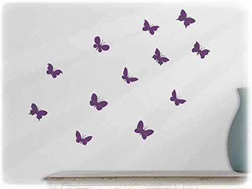 Wall art sticker 12 cute butterflies --40-violet