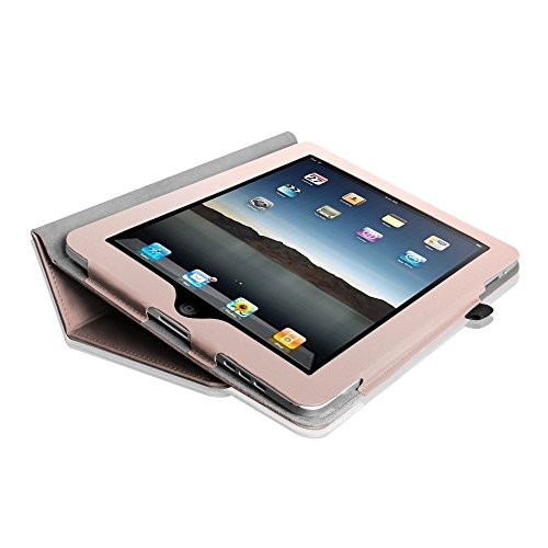 Fintie Apple iPad 1 Hülle Case Schutzhülle Etui Tasche – Folio Slim Fit Ständer Kunstleder Smart Cover mit Stylus Loop für iPad 1st Generation, Roségold - 6