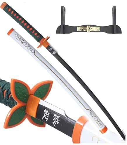 Katana En Bois Demon Slayer Mitsuri Kanroji - Sabre Cosplay Kimetsu No Yaiba Avec Présentoir