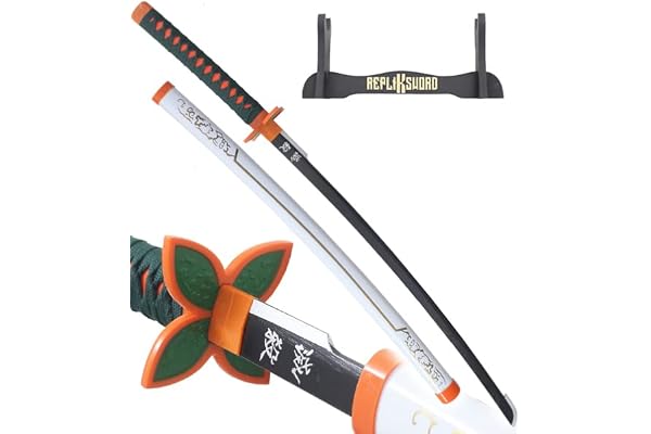 Demon Slayer Katana en Bois Lame Decoration Sabre Shinobu Kocho Epee Kimetsu No Yaiba + Presentoir Inclus