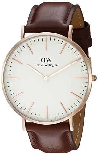 Daniel Wellington Herren-Armbanduhr St. Mawes Analog Quarz Leder Rose Gold DW00100006 Daniel Wellington Herren-Armbanduhr St. Mawes Analog Quarz Leder Rose Gold DW00100006