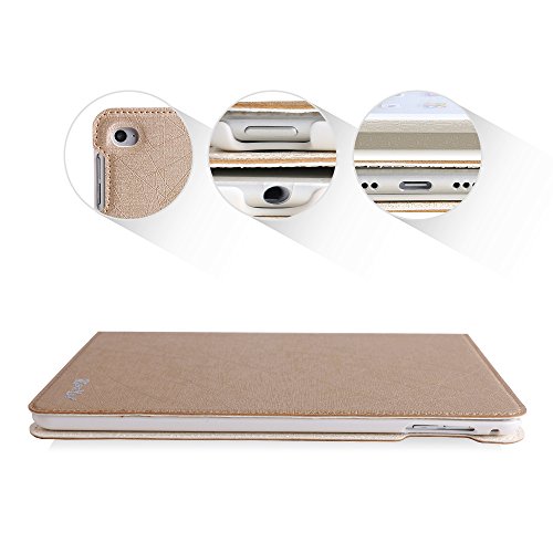 BORIYUAN Apple Ipad Mini 4 Ultra dünn Smart Case Cover Leder Schutzhülle Etui Tasche für das neue iPad mini4, Unterstützt Auto Sleep Wake up, Ipad Mini 4 Displayschutzfolie Reinigungstuch Stift inklusive (Gold) - 6
