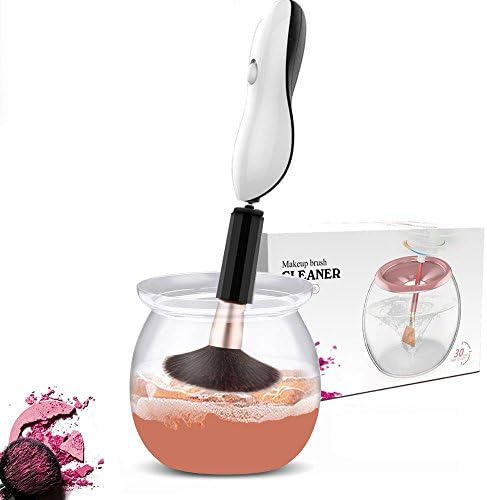 Makeup Brush Cleaner and Drier Machine, Automatic Completely Clean in Seconds and Dry in 360 Rotation with 8 Rubber Holders, Suit for All size Makeup Brushes by VIKILY