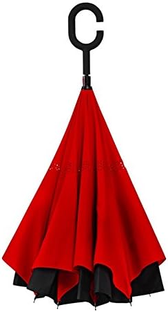 Revolutionary Reverse Double Skin Umbrella - Black / Red