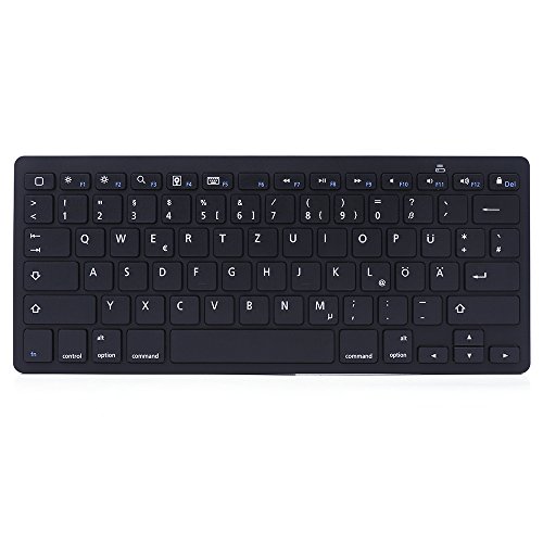 iProtect Bluetooth Wireless Tastatur QWERTZ Keyboard für iOS, Android, Mac und Windows in schwarz - 3