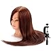 LuckyFine 100% Long Real Human Hair Salon Hairdressing Training Head Practice Model With Clamp
