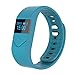 Price comparison product image C'est M5S Bluetooth 4.0 IP54 Waterproof Smart Bracelet,Calorie Tracker Sport Pedometer Health Sleep Monitor,Wristband with Heart Rate Monitor For iPhone 7/ 6 / 6P/ IOS6.1 above, Android 4.3 and above (Sky blue)