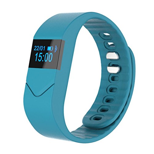 Preisvergleich Produktbild C'est M5S Fitness-Tracker, Bluetooth 4.0, IP54 wasserdicht, Kalorienzähler, Schrittzähler, Schlafmonitor, Herzfrequenzmessung, kompatibel mit iPhone 7 / 6 / 6P, iOS 6.1 und höher sowie Android 4.3 und höher M himmelblau