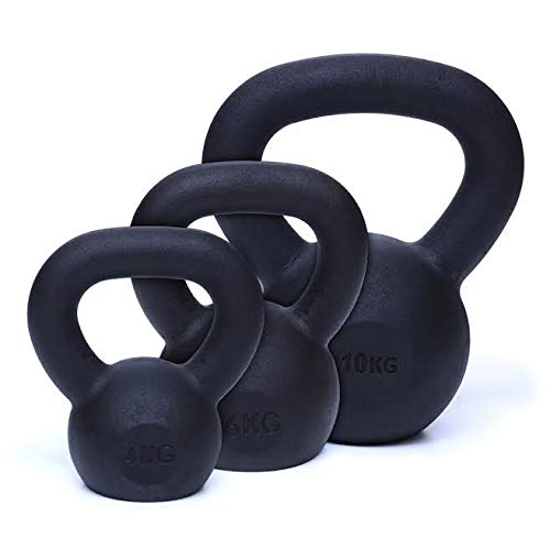 Strengthshop Kettlebell avec revêtement en Poudre Noir 4-64 kg