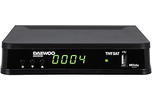D2 Diffusion Daewoo Décodeur Satellite DVB S/S2 - TNT Sat - avec Carte d'abonnement Incluse - Dolby Digital Plus - AC3 - Tuner - EPG - avec télécommande